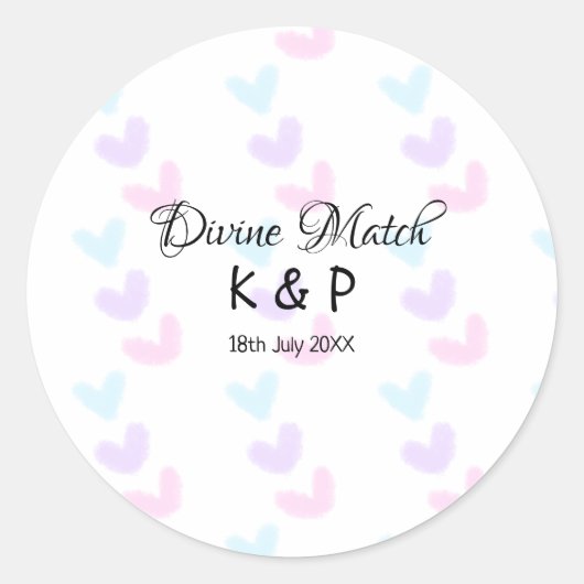Sticker Rond Correspondance divine ajouter un nom de couple let (Devant)