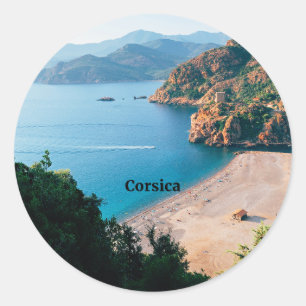 Sticker Rond Corse, île méditerranéenne,