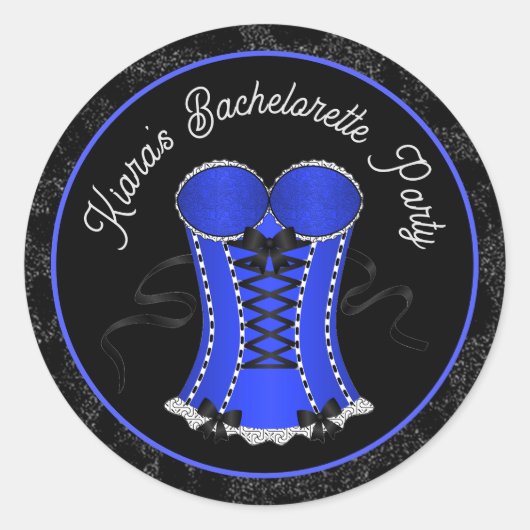 Sticker Rond Corset bleu aguicheur (Devant)
