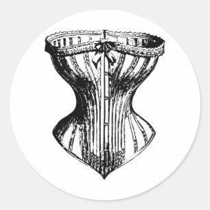 Sticker Rond corset mode vintage