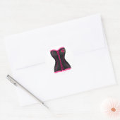 Sticker Rond Corset noir rose (Enveloppe)