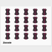Sticker Rond Corset noir rose (Feuille)
