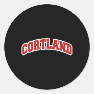Sticker Rond Cortland New York Style Varsity