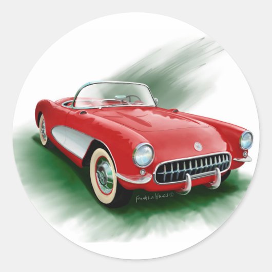 Sticker Rond Corvette 1957 (Devant)