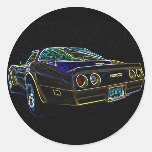 Sticker Rond Corvette 1980 (Devant)