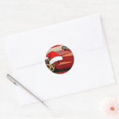 Sticker Rond Corvette rouge Noël (Enveloppe)