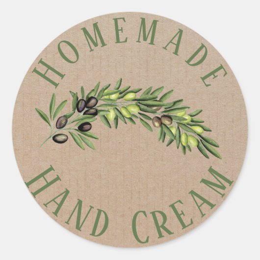 Sticker Rond cosmétique personnalisé rustique huile d'olive pro (Devant)
