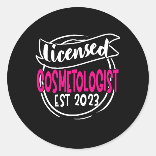 Sticker Rond Cosmetologue 2023 Ecole de Cosmetologie (Devant)