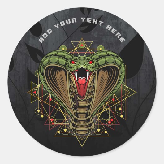 Sticker rond Cosmic King Cobra (Devant)