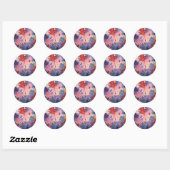 Sticker Rond Cosmic Party Abstract Explosion (Feuille)