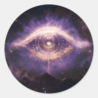 Sticker Rond Cosmic Third Eye Awakening - Spiritual Awareness