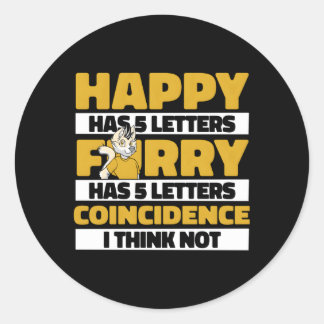 Sticker Rond Cosplay Happy Fursona Furries Furry Fandom
