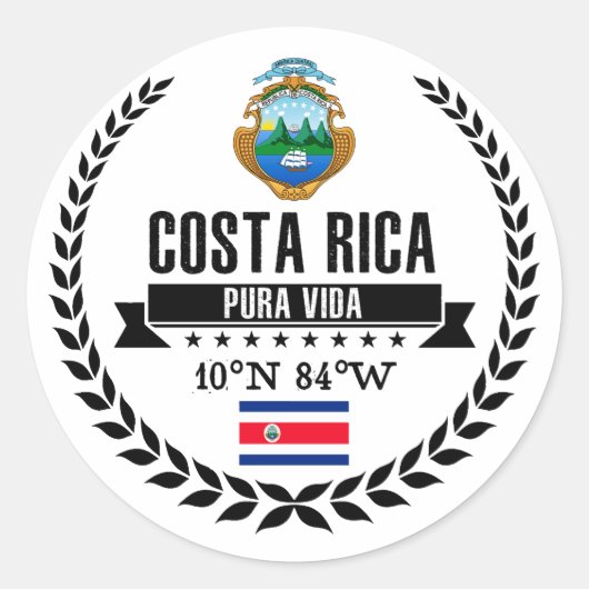 Sticker Rond Costa Rica (Devant)