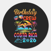 Sticker Rond Costa Rica Birthday Trip Vacation 2026 Matching Gr (Devant)