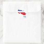 Sticker Rond Costa Rica Carte Drapeau CR (Sac)