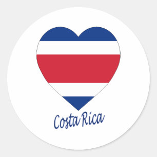 Sticker Rond Costa Rica (civil) Drapeau Coeur
