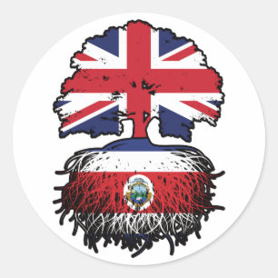 Sticker Rond Costa Rica Costa Rica Colombie-Britannique Royaume
