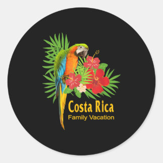 Sticker Rond Costa Rica Famille Vacances Fleurs de perroquets T