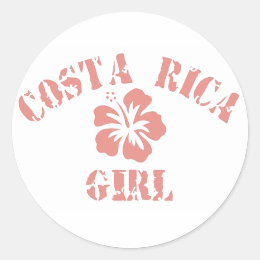 Sticker Rond Costa Rica Rose Girl (Devant)