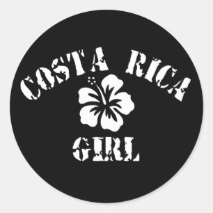 Sticker Rond Costa Rica : Une fille rose