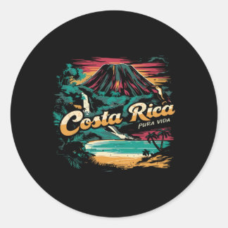 Sticker Rond Costa Rica Vintage les années 70 Retro Throwback F