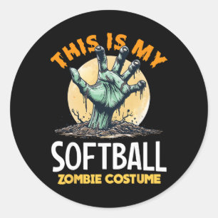 Sticker Rond Costume assorti zombie Halloween de softball 