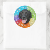 Sticker Rond Costumé Black Lab Joyeux anniversaire (Sac)