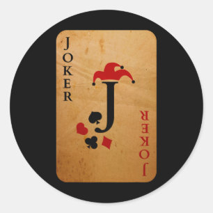 Sticker Rond Costume Carte Joker Halloween Deck De Cartes