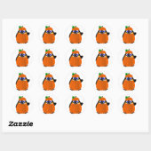 Sticker Rond Costume citrouille Halloween Penguin (Feuille)
