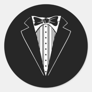Sticker Rond Costume Cravate de cache Tuxedo Vest Veste