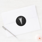 Sticker Rond Costume Cravate de cache Tuxedo Vest Veste (Enveloppe)