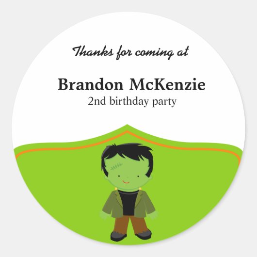 Sticker Rond Costume d'anniversaire d'Halloween (Devant)