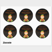 Sticker Rond Costume d'anniversaire d'Halloween (Feuille)