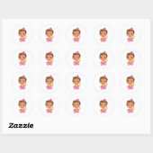 Sticker Rond Costume de bébé rose (Feuille)