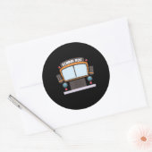 Sticker Rond Costume de bus scolaire Garçons Filles Halloween B (Enveloppe)