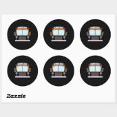Sticker Rond Costume de bus scolaire Garçons Filles Halloween B (Feuille)