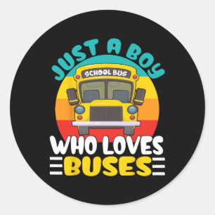 Sticker Rond Costume de bus scolaire pour enfants et tout-petit