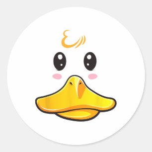 Sticker Rond Costume de canard en caoutchouc mou Ducky Visage H