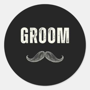 Sticker Rond Costume de chambre avec moustache - Groom's Party