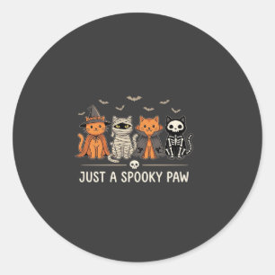 Sticker Rond Costume de chat Halloween Spooky Paw Vector Design