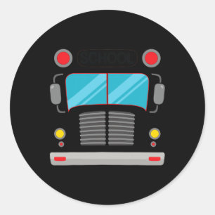 Sticker Rond Costume De Conducteur De Bus Scolaire Halloween Ad