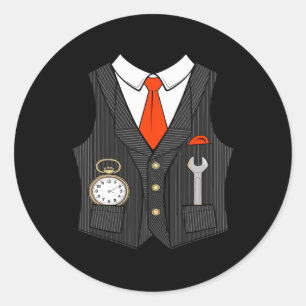 Sticker Rond Costume De Conducteur De Train Halloween Pour Enfa