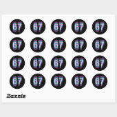 Sticker Rond Costume de Couple 67 Six Sept Mème Drôle (Feuille)