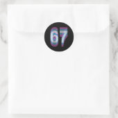 Sticker Rond Costume de Couple 67 Six Sept Mème Drôle (Sac)