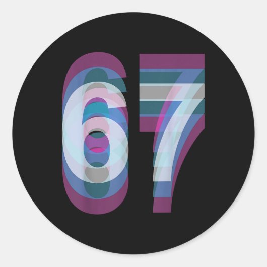 Sticker Rond Costume de Couple 67 Six Sept Mème Drôle (Devant)