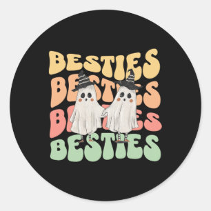 Sticker Rond Costume de couple d'Halloween pour Best Friends Be