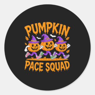 Sticker Rond Costume de coureur citrouille Pace Runnin Hallowee