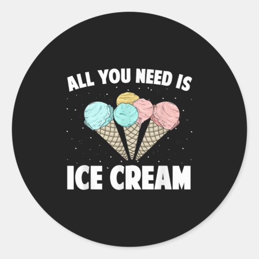 Sticker Rond Costume De Crème De Glace cool Pour Hommes Femmes  (Devant)