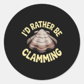 Sticker Rond Costume De Creusage De Clam Art Pour Hommes Femmes (Devant)