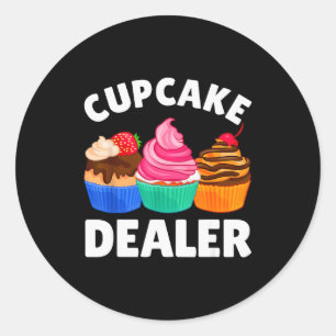 Sticker Rond Costume de Cupcake Cool Pour Hommes Femmes Cupcake
